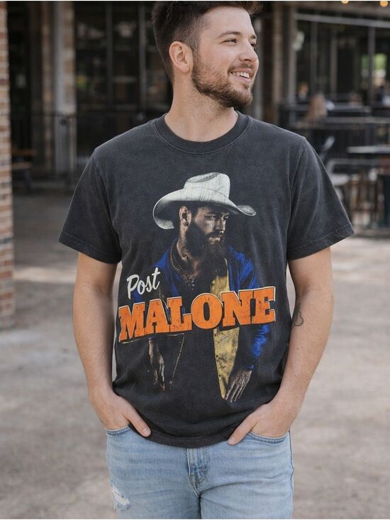 Post Malone Other - Post Malone Graphic Tee Small Vintage Wash 2024 Tour Style Band Shirt